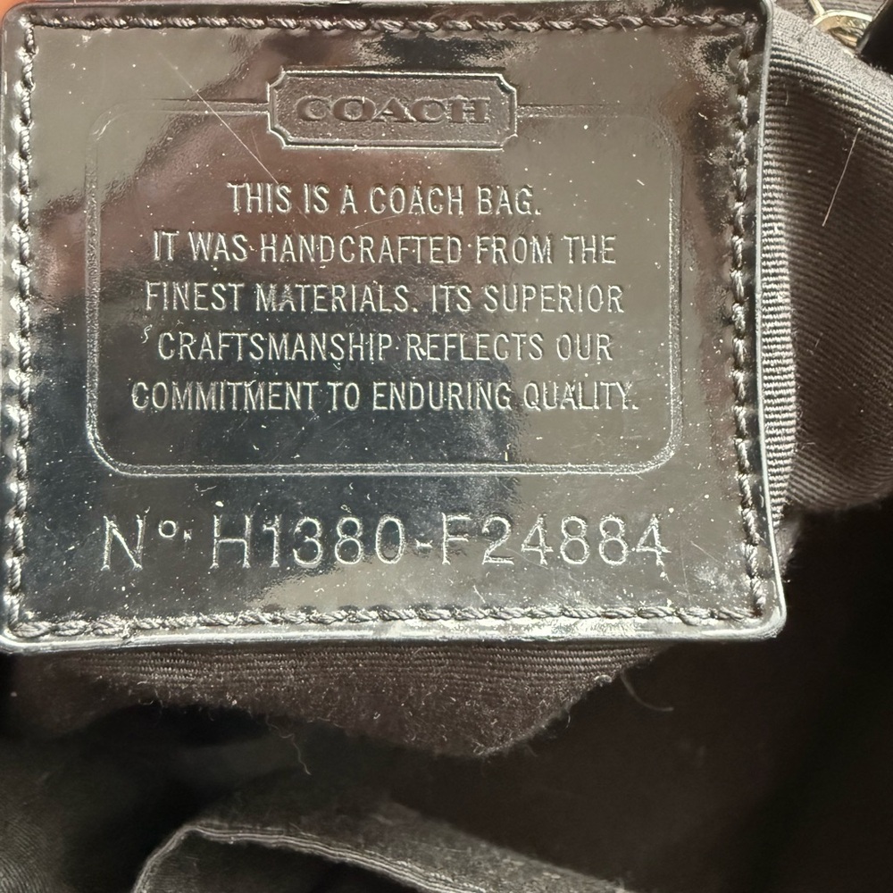 Coach Black Signature Satchel with Gray Contrast Stripe - Picture 2 of 5